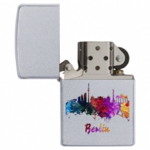 Zippo aansteker Berlin watercolor open