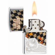 Zippo aansteker Harley-Davidson Skull Chess highpolish