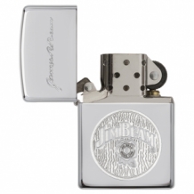 Zippo aansteker Jim Beam Round Logo Chroom open