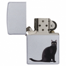 Zippo aansteker Black cat open