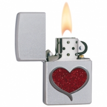 Zippo aansteker Glitter Heart satijn