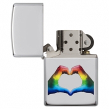 Zippo aansteker Rainbow Hands open