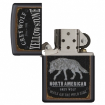 Zippo aansteker Yellowstone Fox open