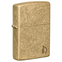 Zippo Armor Case Tumbled Brass with Flame aansteker