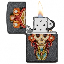 Zippo aansteker Skull Pendant open